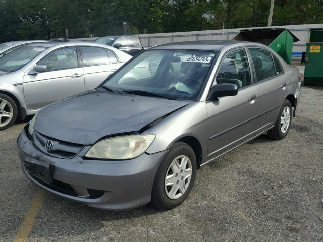 2HGES16335H627609 - 2005 HONDA CIVIC DX V GRAY photo 2