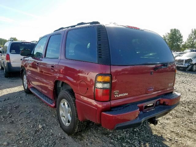 1GKEK63U15J121482 - 2005 GMC YUKON DENA MAROON photo 3