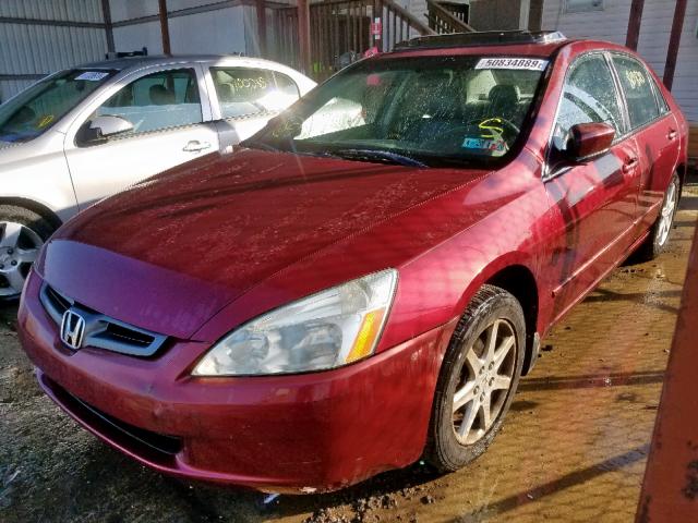 1HGCM66583A033867 - 2003 HONDA ACCORD RED photo 2