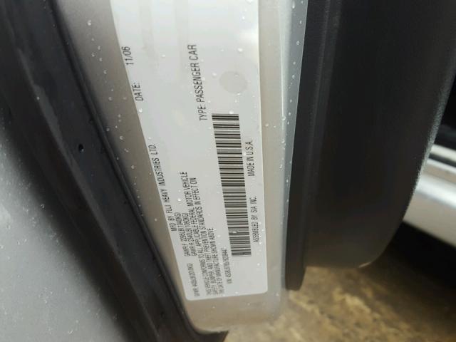 4S3BL676576209447 - 2007 SUBARU LEGACY GT SILVER photo 10