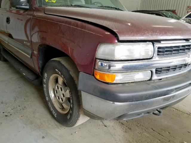 3GNFK16T7YG114765 - 2000 CHEVROLET SUBURBAN K BURGUNDY photo 9