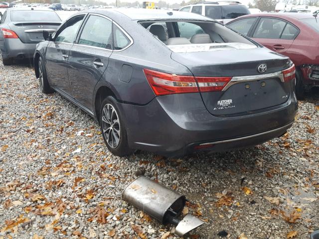 4T1BK1EB4JU274231 - 2018 TOYOTA AVALON XLE CHARCOAL photo 3