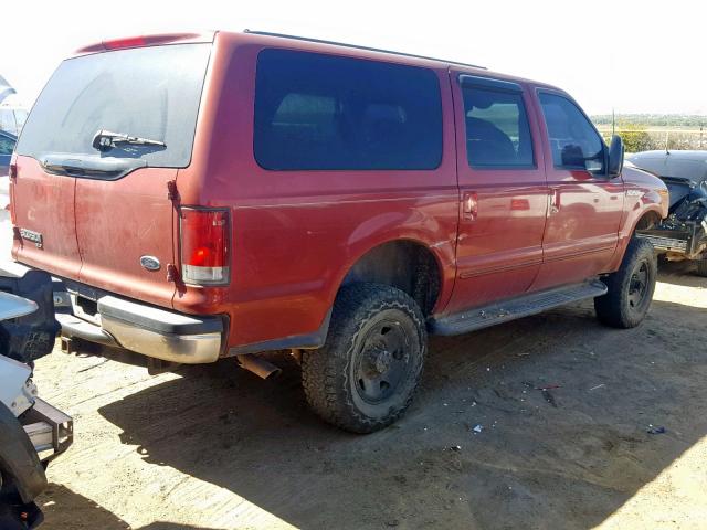 1FMNU41S8YEA46767 - 2000 FORD EXCURSION RED photo 4