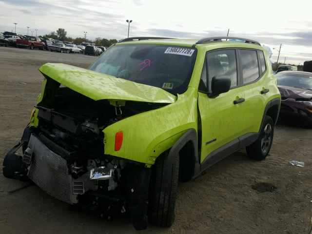 ZACCJBAB9JPH30202 - 2018 JEEP RENEGADE S GREEN photo 2
