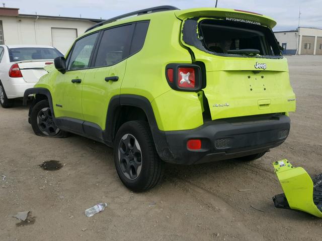 ZACCJBAB9JPH30202 - 2018 JEEP RENEGADE S GREEN photo 3