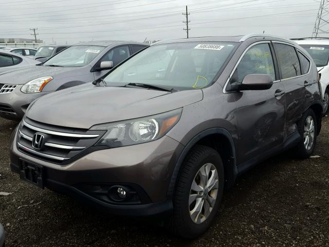 5J6RM4H7XCL057923 - 2012 HONDA CR-V EXL BROWN photo 2