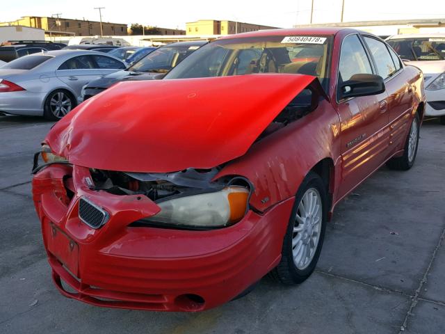 1G2NE52E7XM779434 - 1999 PONTIAC GRAND AM S RED photo 2