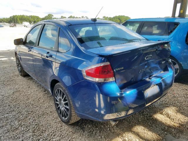 1FAHP36N49W159848 - 2009 FORD FOCUS SES BLUE photo 3