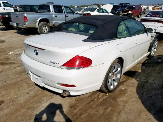 WBAEK13557CN84074 - 2007 BMW 650 I WHITE photo 4