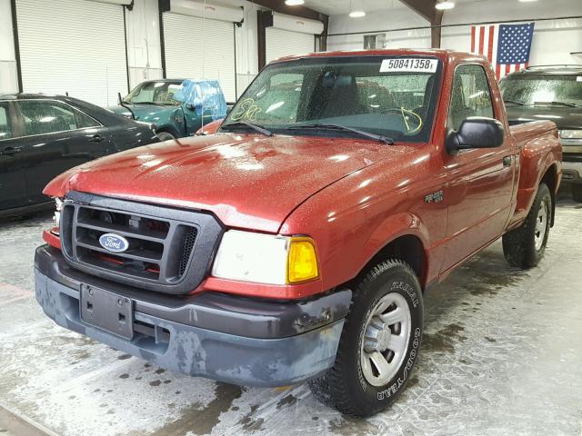 1FTYR10D04PA36074 - 2004 FORD RANGER RED photo 2