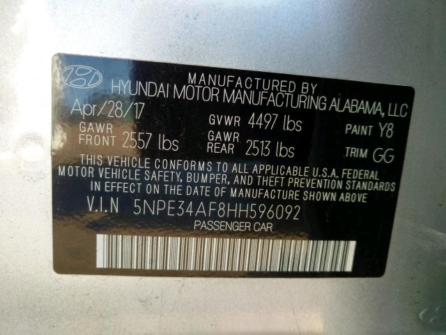 5NPE34AF8HH596092 - 2017 HYUNDAI SONATA SPO GOLD photo 10