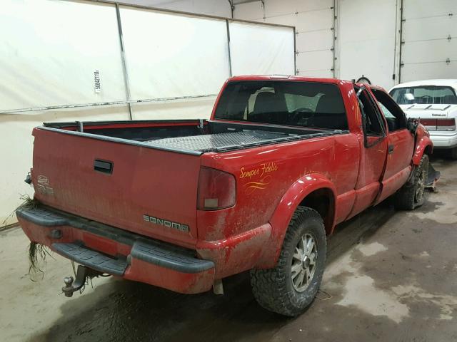 1GTCT19X338184012 - 2003 GMC SONOMA RED photo 4