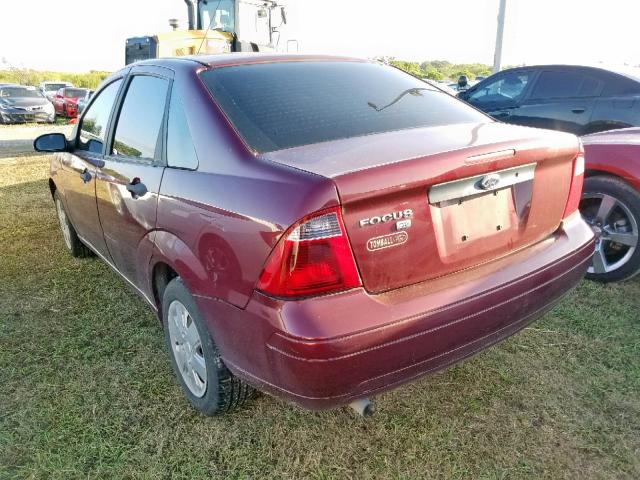 1FAHP34NX7W180137 - 2007 FORD FOCUS ZX4 BURGUNDY photo 3