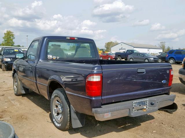 1FTYR10U12PA86558 - 2002 FORD RANGER BLUE photo 3