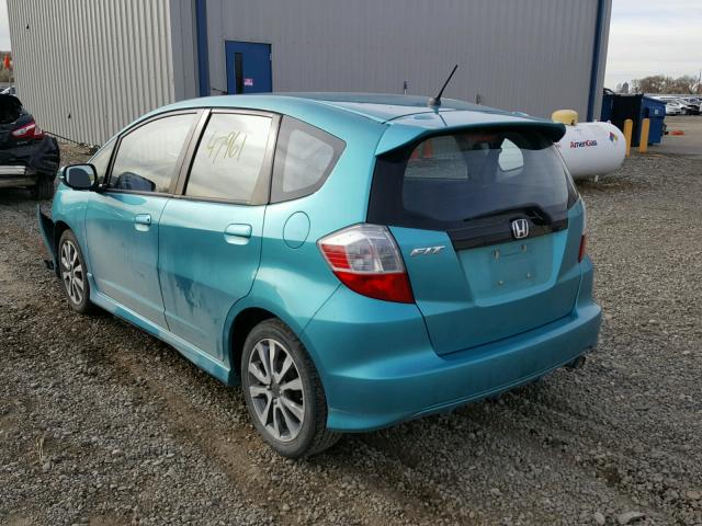 JHMGE8H59CC025835 - 2012 HONDA FIT SPORT BLUE photo 3