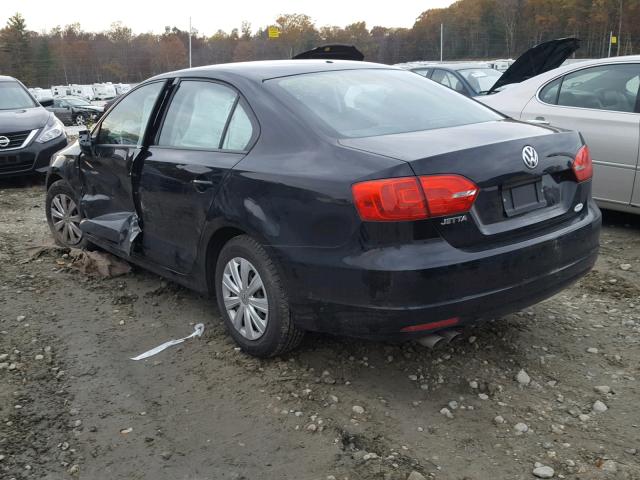 3VW2K7AJ5DM246982 - 2013 VOLKSWAGEN JETTA BASE BLACK photo 3