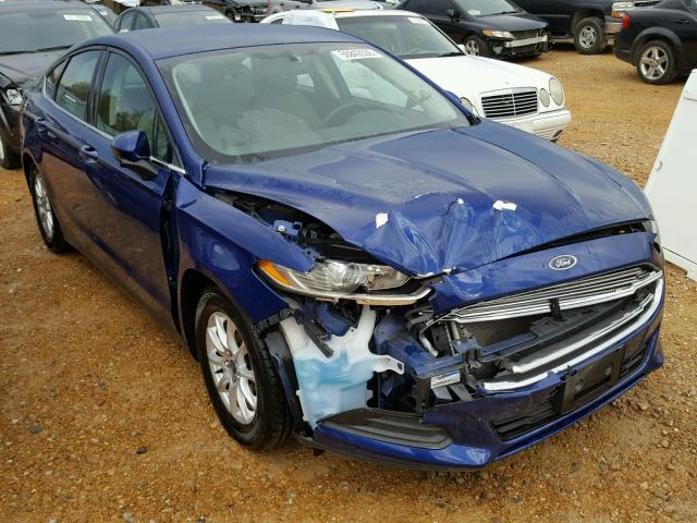 3FA6P0G72FR160288 - 2015 FORD FUSION S BLUE photo 1