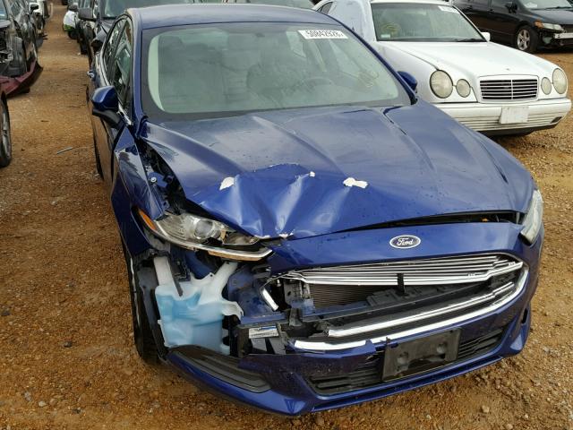 3FA6P0G72FR160288 - 2015 FORD FUSION S BLUE photo 9