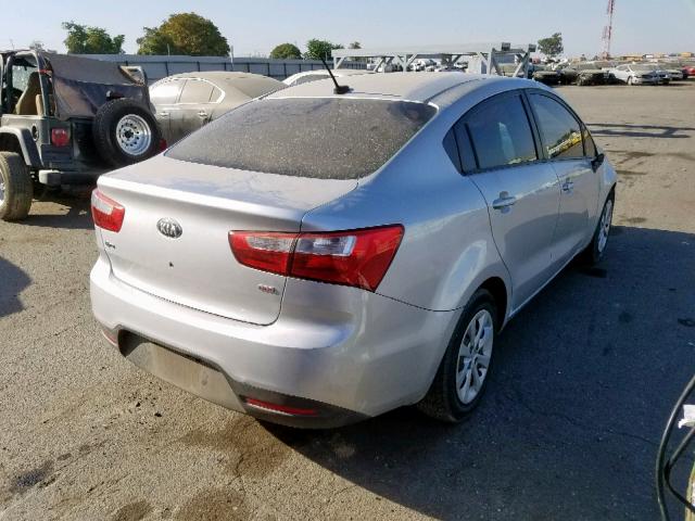 KNADM4A37D6147647 - 2013 KIA RIO LX SILVER photo 4