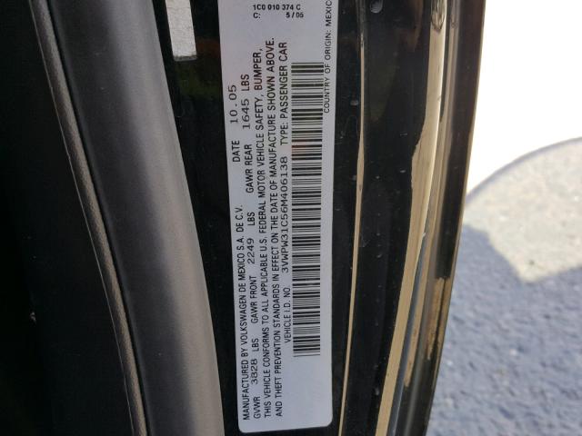3VWPW31C56M406138 - 2006 VOLKSWAGEN NEW BEETLE Schwarz Foto 10