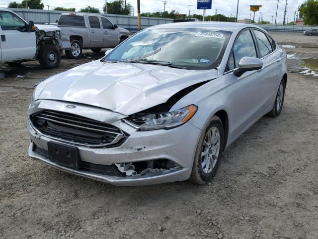 3FA6P0G72HR214529 - 2017 FORD FUSION S BLUE photo 2