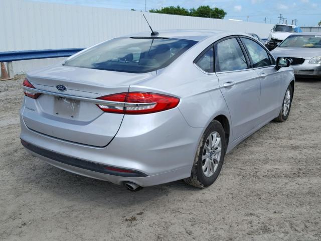 3FA6P0G72HR214529 - 2017 FORD FUSION S BLUE photo 4