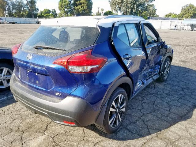 3N1CP5CU8JL527084 - 2018 NISSAN KICKS S BLUE photo 4