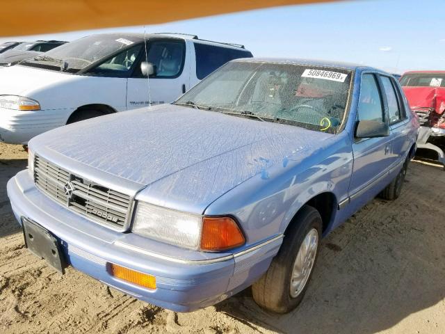 1B3XA46KXNF255305 - 1992 DODGE SPIRIT BLUE photo 2