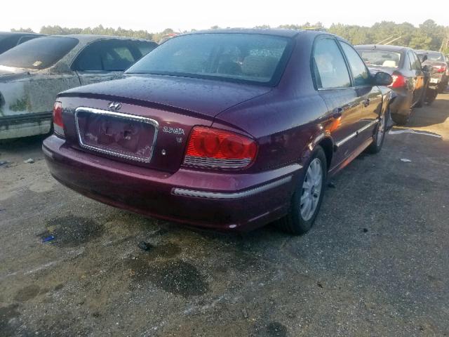 KMHWF35H55A098335 - 2005 HYUNDAI SONATA GLS MAROON photo 4