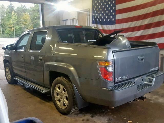 2HJYK16417H551584 - 2007 HONDA RIDGELINE GRAY photo 3