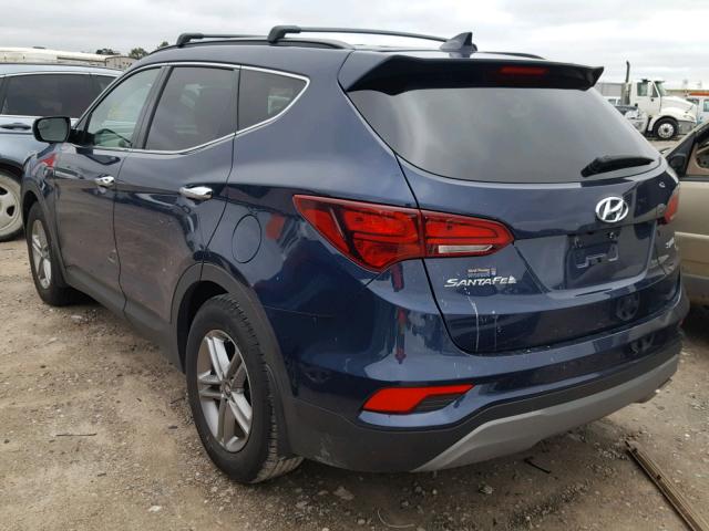 5XYZU3LB6JG548459 - 2018 HYUNDAI SANTA FE S BLUE photo 3