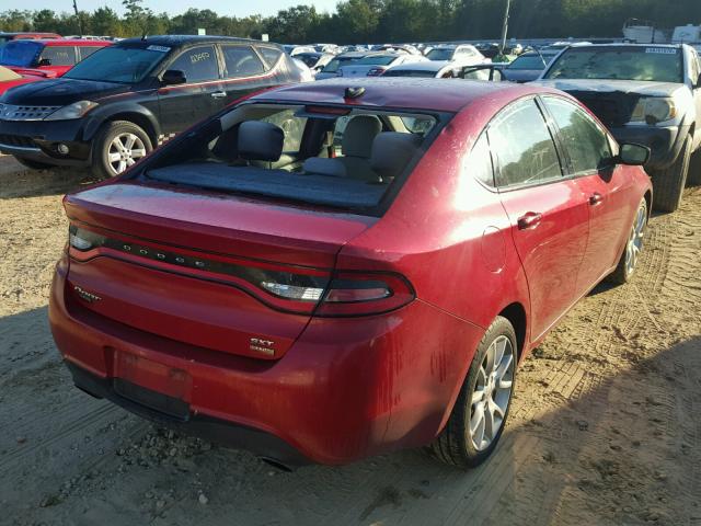 1C3CDFBH5DD133704 - 2013 DODGE DART SXT RED photo 4