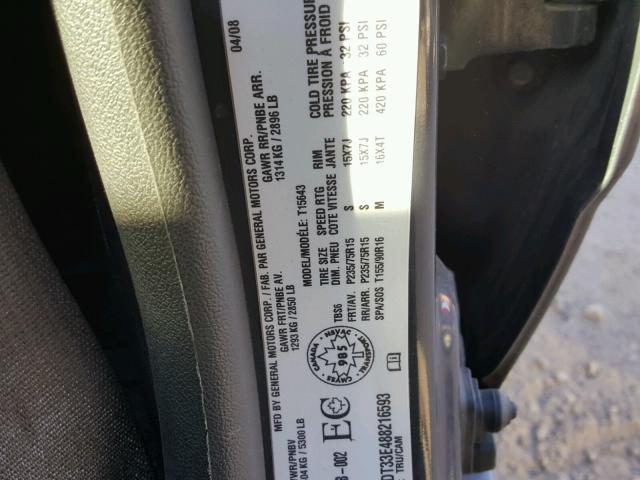 1GCDT33E488216593 - 2008 CHEVROLET COLORADO L GRAY photo 10