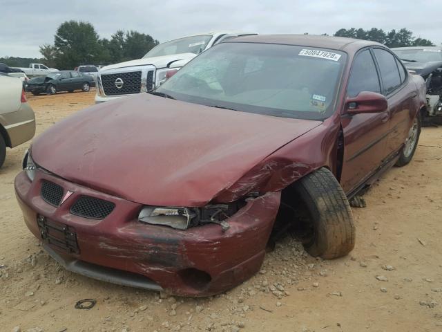 1G2WP52K81F209040 - 2001 PONTIAC GRAND PRIX BURGUNDY photo 2