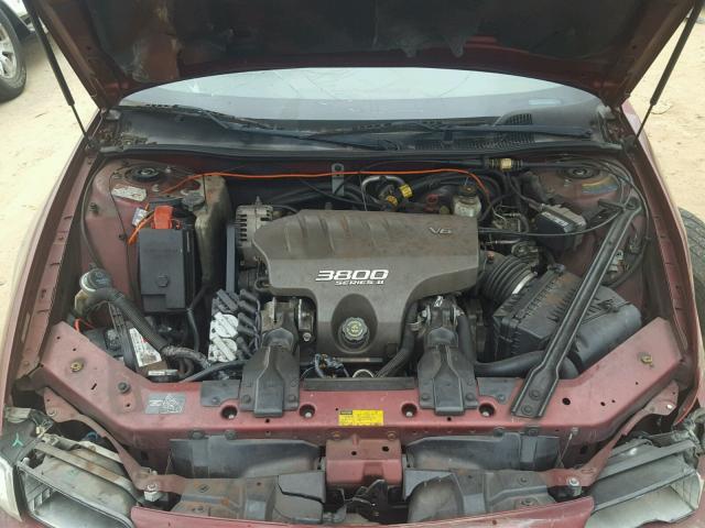 1G2WP52K81F209040 - 2001 PONTIAC GRAND PRIX BURGUNDY photo 7