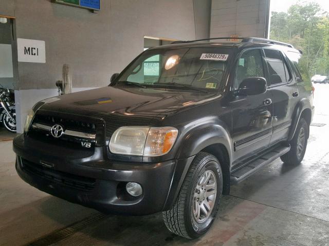 5TDBT48A45S240256 - 2005 TOYOTA SEQUOIA LI BLACK photo 2