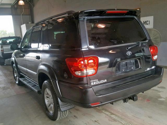 5TDBT48A45S240256 - 2005 TOYOTA SEQUOIA LI BLACK photo 3