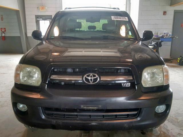 5TDBT48A45S240256 - 2005 TOYOTA SEQUOIA LI BLACK photo 9