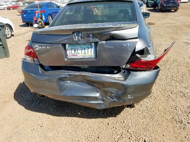 1HGCP36868A060797 - 2008 HONDA ACCORD EXL GRAY photo 9