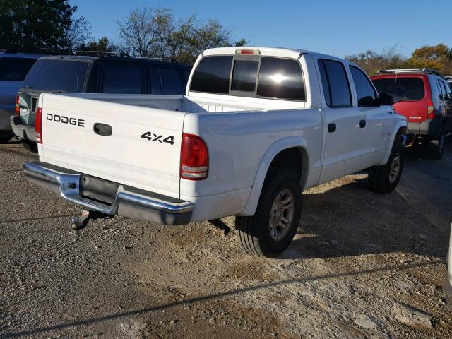 1B7HG48N82S724550 - 2002 DODGE DAKOTA QUA WHITE photo 4