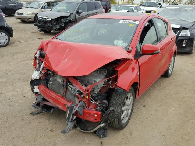 JTDKDTB33C1027004 - 2012 TOYOTA PRIUS C RED photo 2