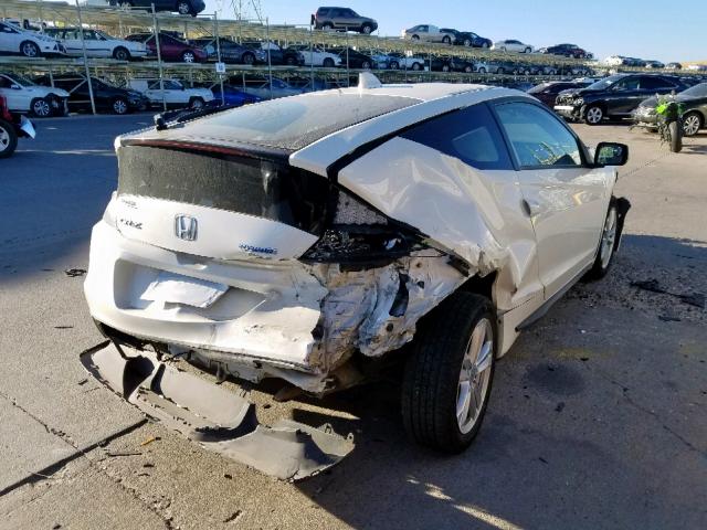 JHMZF1D49BS000836 - 2011 HONDA CR-Z WHITE photo 4