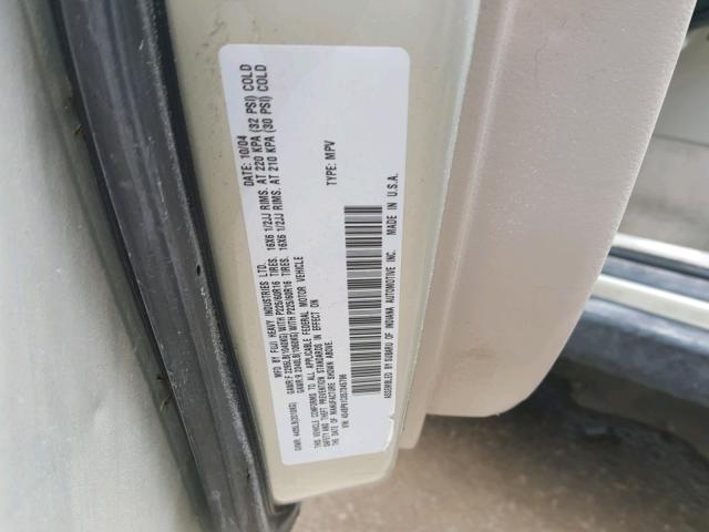 4S4BP61C057345796 - 2005 SUBARU LEGACY OUT SILVER photo 10