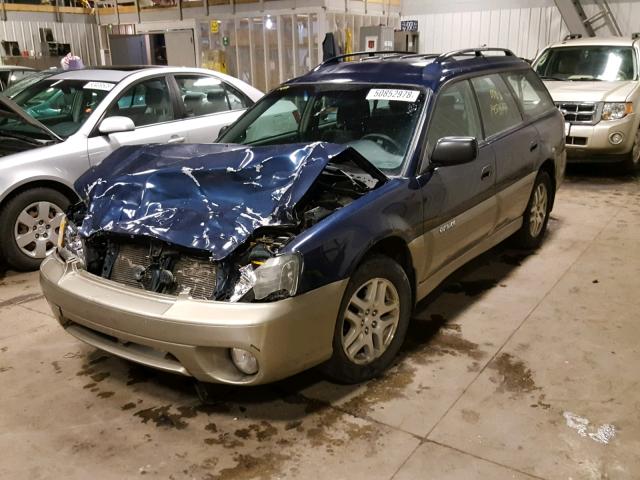 4S3BH675747639172 - 2004 SUBARU LEGACY OUT BLUE photo 2