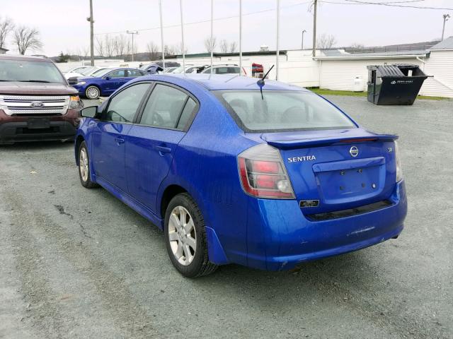 3N1AB6AP2BL609175 - 2011 NISSAN SENTRA 2.0 BLUE photo 3