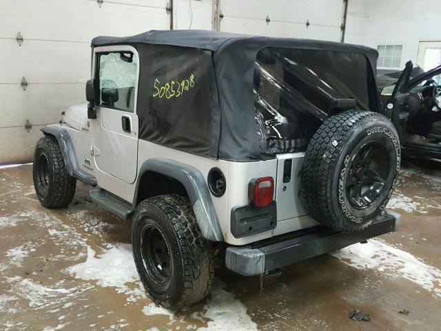 1J4FA49S14P746743 - 2004 JEEP WRANGLER / SILVER photo 3