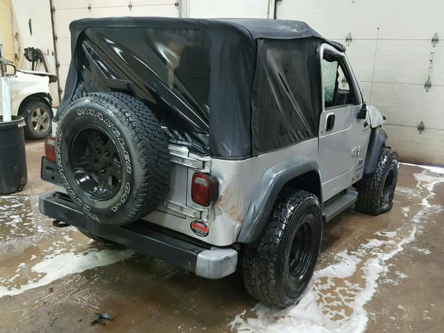 1J4FA49S14P746743 - 2004 JEEP WRANGLER / SILVER photo 4