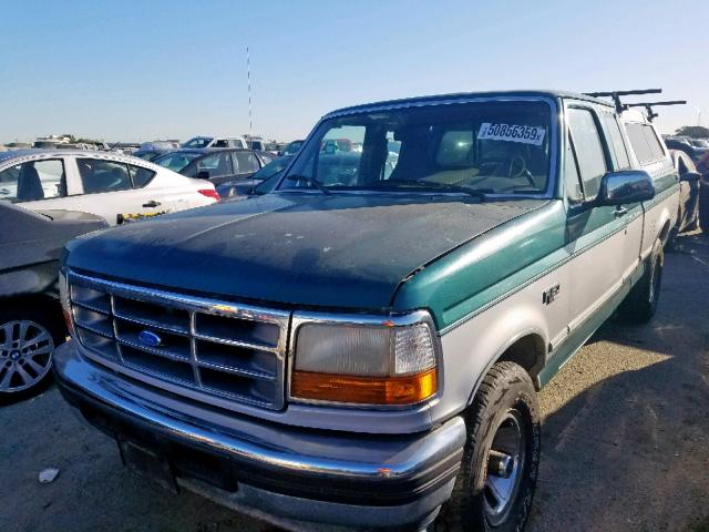 1FTEX14HXTKA38433 - 1996 FORD F-150 GREEN photo 2