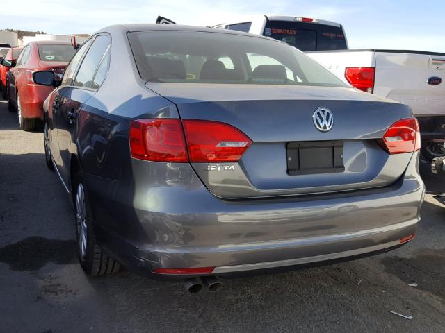 3VW1K7AJ0CM357689 - 2012 VOLKSWAGEN JETTA BASE CHARCOAL photo 3