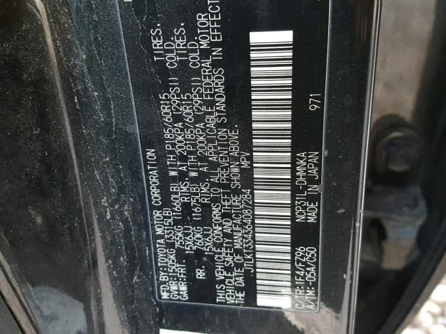 JTLKT334364087284 - 2006 TOYOTA SCION XB Қара фото 10